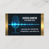 microfoon | Digitale geluidsgolf | Goudmetaaltrim Visitekaartje (Voorkant)