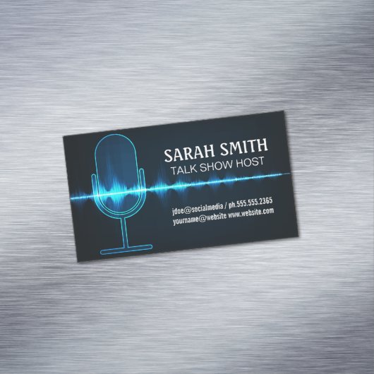 microfoon | Digitale geluidsgolf Magnetisch Visitekaartje (Voorbeeld)
