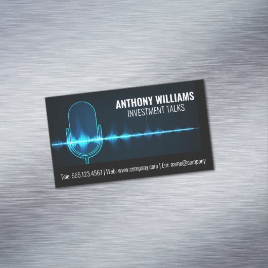 microfoon | Digitale geluidsgolf Magnetisch Visitekaartje (Voorbeeld)