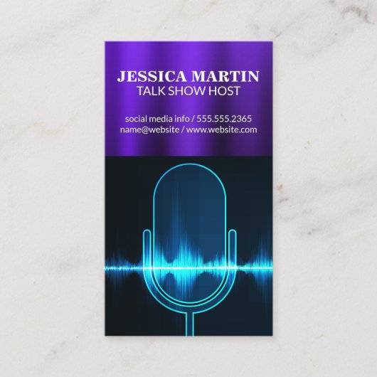 microfoon | Digitale geluidsgolf | Metaal Visitekaartje (Voorkant)