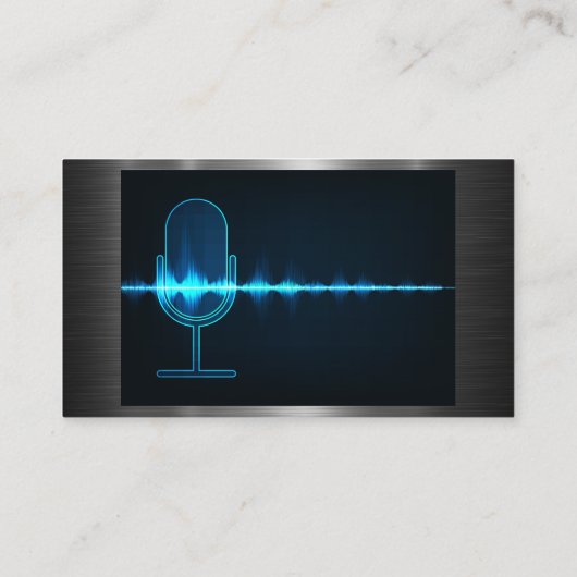 microfoon | Digitale geluidsgolf | Metaal Visitekaartje (Achterkant)