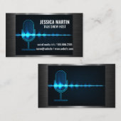 microfoon | Digitale geluidsgolf | Metaal Visitekaartje (Voorkant / Achterkant)