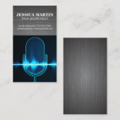 microfoon | Digitale geluidsgolf | Metaal Visitekaartje (Voorkant / Achterkant)