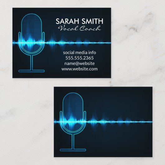 Microfoon | Digitale geluidsgolf Visitekaartje (Voorkant / Achterkant)