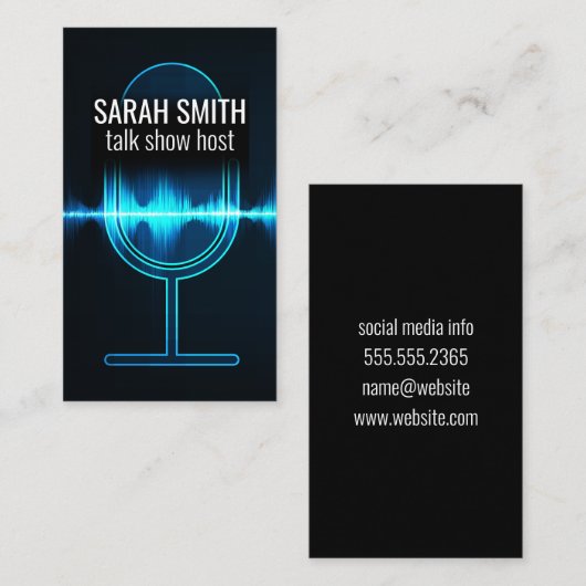 Microfoon | Digitale geluidsgolf Visitekaartje (Voorkant / Achterkant)