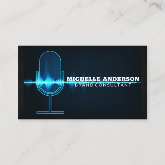 microfoon | Digitale geluidsgolf Visitekaartje (Voorkant)