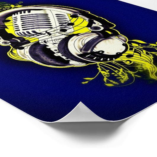 Microfoon en hoofdtelefoon poster (Hoek)