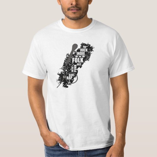 Microfoon- en muziekstijlen T-shirt (Voorkant)