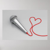 Microfoon en rood hart poster (Voorkant)
