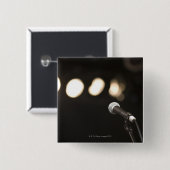 Microfoon en spotlichten vierkante button 5,1 cm (Voorkant /achterkant)