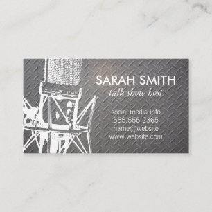 Microfoon / Entertainment   Metalen achtergrond Visitekaartje