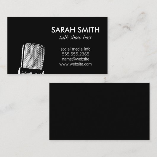 Microfoon/entertainment Visitekaartje (Voorkant / Achterkant)