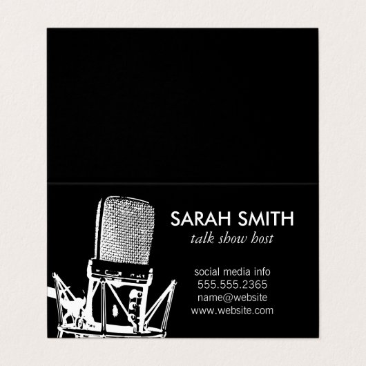 Microfoon/entertainment Visitekaartje (Buitenkant ongevouwen)