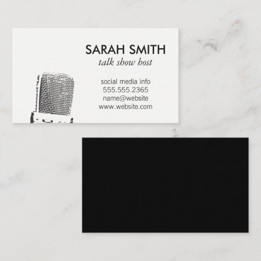 Microfoon/entertainment Visitekaartje (Voorkant / Achterkant)