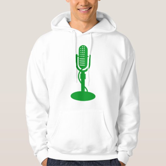 Microfoon - Grasgroen Hoodie (Voorkant)