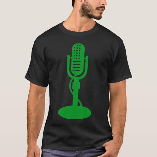 Microfoon - groen voor gras t-shirt (Voorkant)