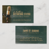 Microfoon Groene Achtergrond Zanger Visitekaartje (Voorkant / Achterkant)