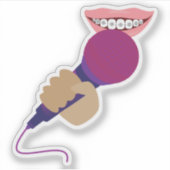 Microfoon hanteren sticker (Voorkant)