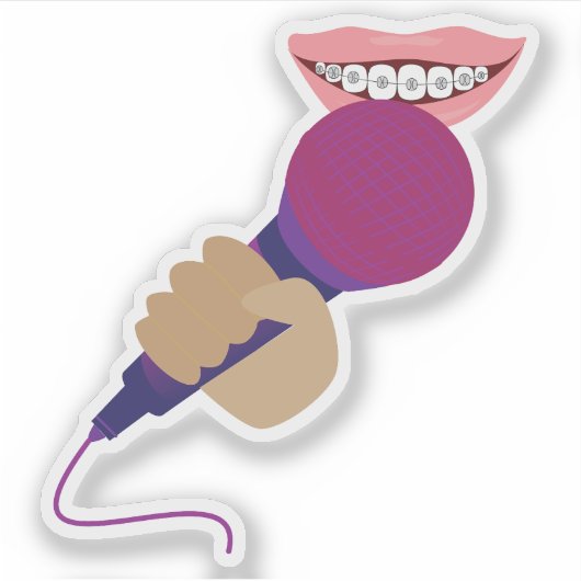Microfoon hanteren sticker (Voorkant)