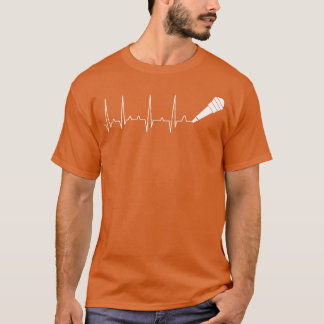 Microfoon Hartslag Zingen Karaoke Muziek Liefhebbe T-shirt