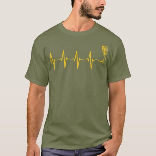 Microfoon Heartbeat Singer Radio Choir Singing T-shirt (Voorkant)