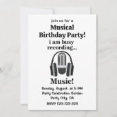 Microfoon Hoofdtelefoon Muzikale Verjaardagsfeest Kaart (Voorkant)