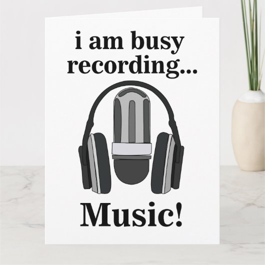Microfoon Hoofdtelefoon Opname Muziek Kaart (Voorkant)