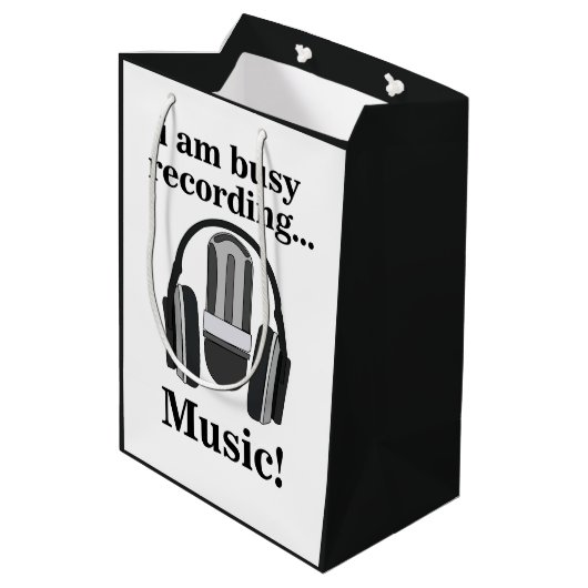 Microfoon hoofdtelefoon opnemen van muziek medium cadeauzakje (Achterkant Gekanteld)