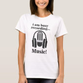 Microfoon hoofdtelefoon opnemen van muziek t-shirt (Voorkant)