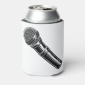 Microfoon  houtsnede gegraveerde stijl blikjeskoeler (Blikje Achterkant)