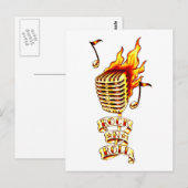 Microfoon in brand briefkaart (Voorkant / Achterkant)