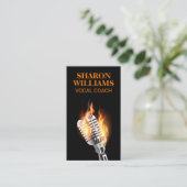 Microfoon in brand visitekaartje (Staand voorkant)