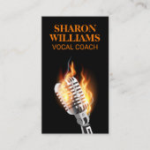 Microfoon in brand visitekaartje (Voorkant)