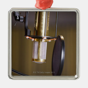 Microfoon in Studio Metalen Ornament