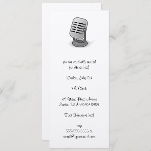 microfoon kaart (Voorkant / Achterkant)