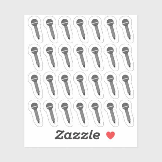 Microfoon Karaoke Concert Podcast Bujo Planner Sticker (Vel)