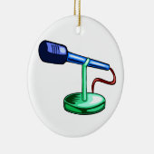 Microfoon Kleine Standaard Blauw en Groene Grafisc Keramisch Ornament (Rechts)
