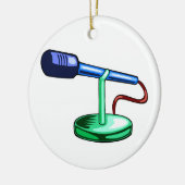 Microfoon Kleine Standaard Blauw en Groene Grafisc Keramisch Ornament (Links)