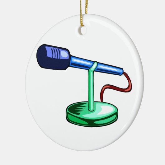 Microfoon Kleine Standaard Blauw en Groene Grafisc Keramisch Ornament (Links)