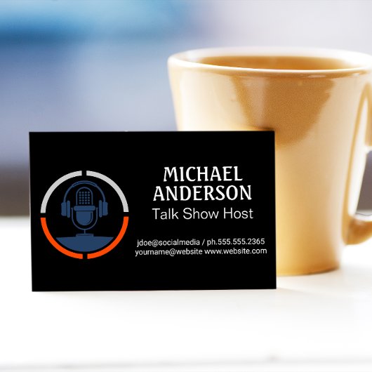 Microfoon Koptelefoon Icoon Visitekaartje