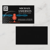 Microfoon Logo | Podcast-host | QR-code Visitekaartje (Voorkant / Achterkant)