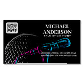 Microfoon Logo | Podcast Vlogger Magnetisch Visitekaartje (Voorkant)