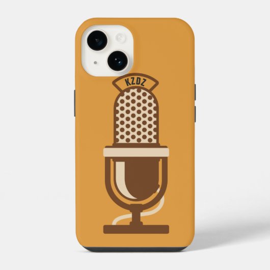Microfoon Logo Radiozendernaam iPhone Hoesje (Achterkant)