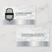 Microfoon Logo | Versiering van marmermetaal Visitekaartje (Voorkant / Achterkant)