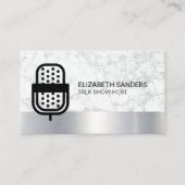 Microfoon Logo | Versiering van marmermetaal Visitekaartje (Voorkant)