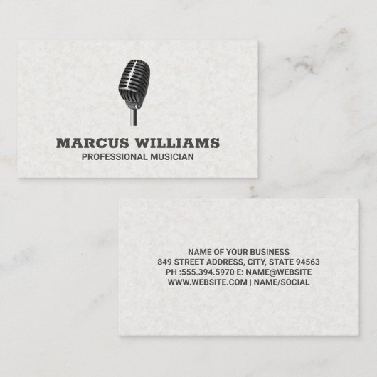 Microfoon Logo Visitekaartje (Voorkant / Achterkant)