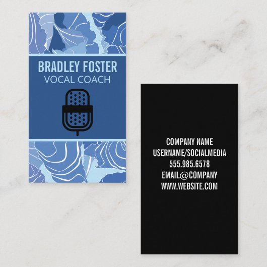 Microfoon Logo | zangeres Visitekaartje (Voorkant / Achterkant)