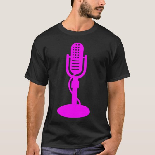 Microfoon - Magenta T-shirt (Voorkant)
