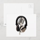  microfoon met hoofdtelefoon briefkaart (Voorkant / Achterkant)