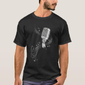 Microfoon met Muzieknoten en schonen. Music Lover T-shirt (Voorkant)